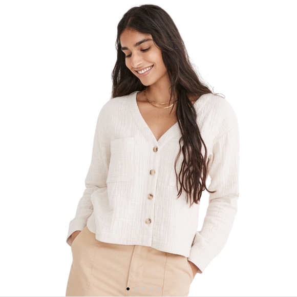 Madewell Cream Button-Up Blouse - Picture 1 of 9